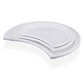 Manufacturing Restaurant Dinnerware 11 Inch Moon Shape White Melamine Charger Plate