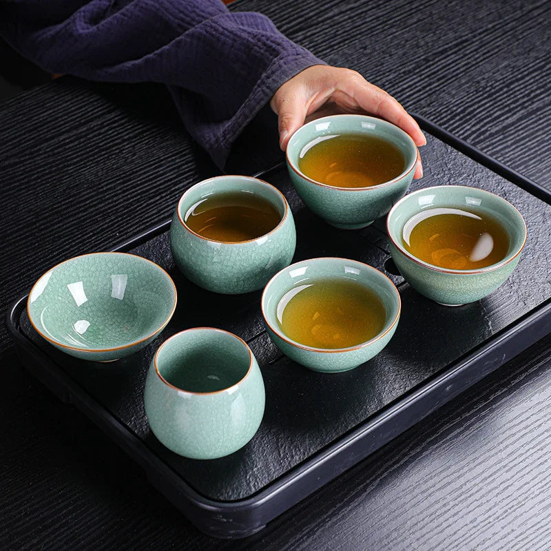 Longquan Celadon Kung Fu Tea Set Single Cup Master Glaze 150 ml Coffee Tools Japanese Retro Ceramic Tea Mug