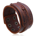 Hot Selling Vintage Cowhide Bracelet Jewelry Handmade Wide Leather Simple Bracelet for Men Women MegaBDM