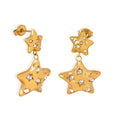 New Arrivals Hip Hop Women Light Luxury Fashion Personalized Design Jewelry 18k Gold Plated Stainless Steel Star Shape Earrings