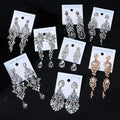 Newest Bohemia Silver Gold Long Luxury Women Drop Rhinestone Earrings Wedding Bride Bridesmaids Dangle Earrings