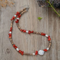 Taiwanian Natural Baroque Coral Pearl Necklace Nigerian Benin African Bridal Red Design Beads Wedding Party Stainless Steel Gift