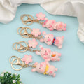 New Arrive Cartoon Cute pink Piggy Car Keychain Creative Keychain
