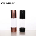 Luxury 15ml 30ml 50ml Refill Frosted Gold Sliver Black Cosmetic Lotion Emulsion Bamboo Airless Pump Bottle With Packaging