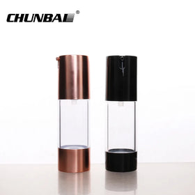 Luxury 15ml 30ml 50ml Refill Frosted Gold Sliver Black Cosmetic Lotion Emulsion Bamboo Airless Pump Bottle With Packaging