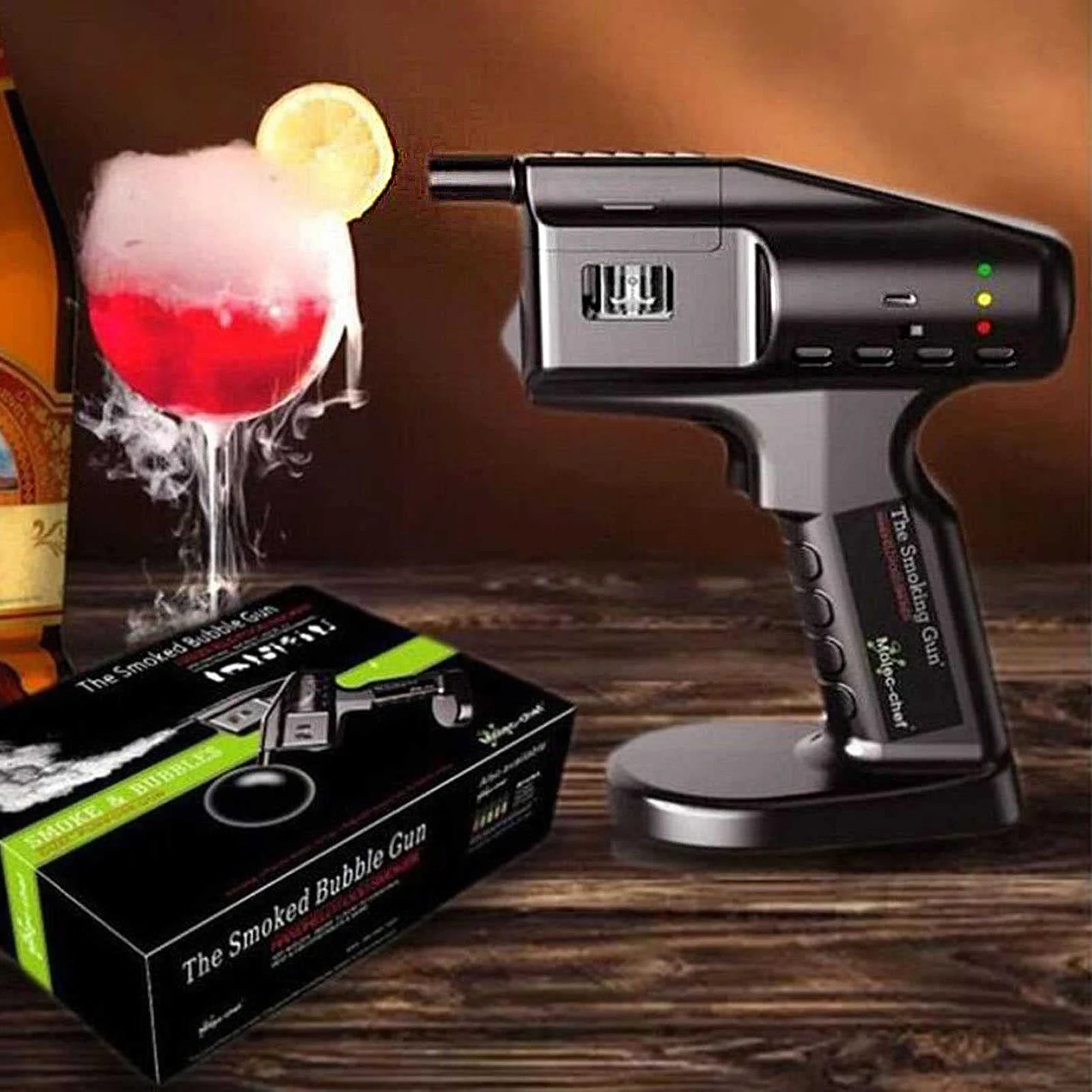 Portable Barkeeper Flavour Blaster Ahumador Coctel Handheld Smoking Gun for DJ ATM Photography Black Kitchen Party Accessory