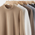 Custom Polyester Spandex Heavy T-shirt Thermal Long Sleeved Shirt for Men Screen DTG Print Long Sleeve Half High Collar T Shirt