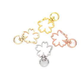 Snap Hook Keychains Bulk Metal Lobster Clasp Hook Hollow Sakura Flowers Keyrings Bulk for DIY Hands KeyChain Making Accessories