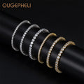 OUGEPHELI 6.5mm Tennis Bracelet CZ Zircon Cubic Zirconia Gold Plated Brass Pulseira Brazalete Bracciali Fashion Jewelry