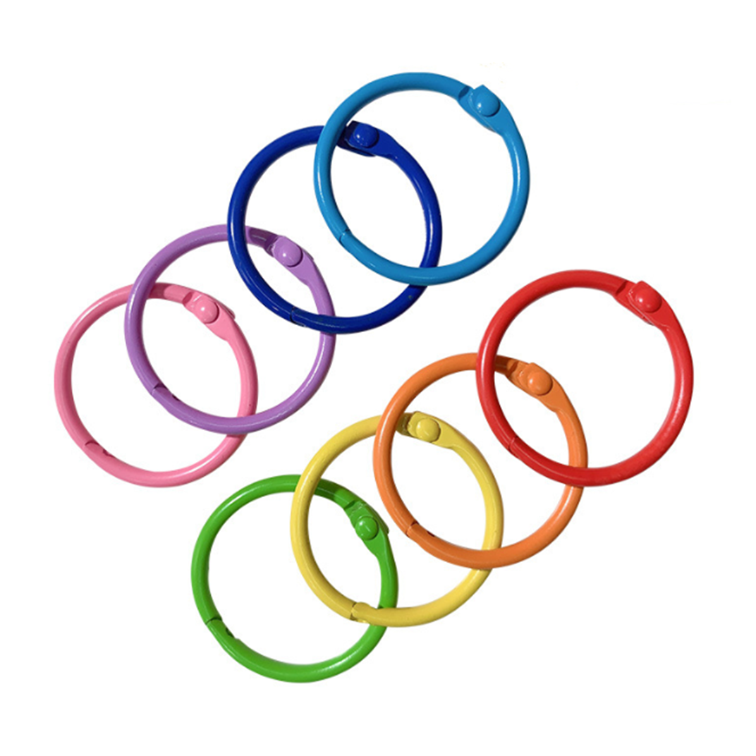 Dia 30mm Multicolor Zinc Alloy Book Binding Rings for Loose Leaf Binders