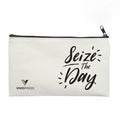 Customized Eco-Friendly Organic Cotton Canvas Shopping Bags Zipper Closure Punch Style Printed Pencil Case Cosmetic Gift Bags