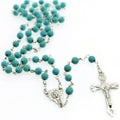 Hot Selling 6mm Turquoise Cheap Catholic Rosary Beads Necklace