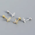 Romantic 925 Sterling Silver Butterfly Spiral Bead Stud Earrings Gold Korean Simple Fashion for Women for Weddings Parties