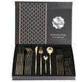 Wholesale 24-Piece Eco-Friendly Hotel Cutlery Set Reusable Flatware with Mirror Polish Stylish Rainbow Metal for Parties