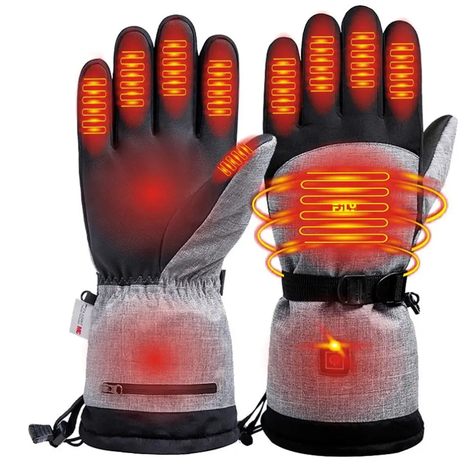 Outdoor Heating Gloves Waterproof Motorcycle Gants Chauffants Electric Usb Rechargeable Heated Gloves for Winter