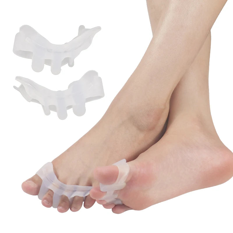 4 Hole Transparent Foot Toe Spacers Bunion Corrector Gel Silicone Crossfit Toe Spacers OEM Custom Toe Separator Bunion