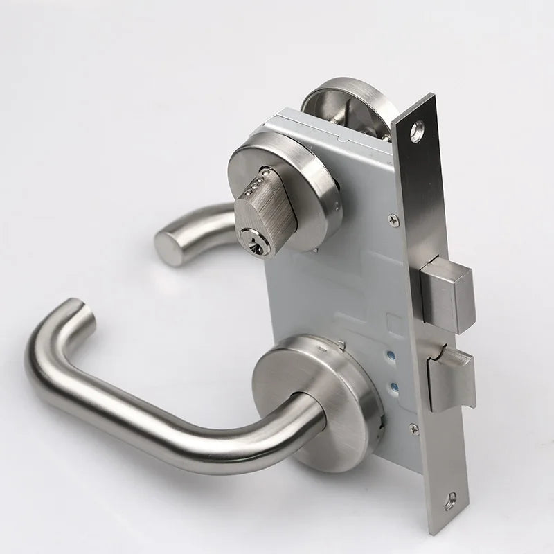 High Standard Fire Rated Door Lock Set Lever Handle 304 Stainless Steel Mortise Door Lock Set With CE Certification