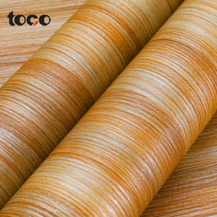 TOCO Self-Adhesive PVC Wooden Grainy Furniture Film Modern Design Decorative Wallpaper for Bathroom Application