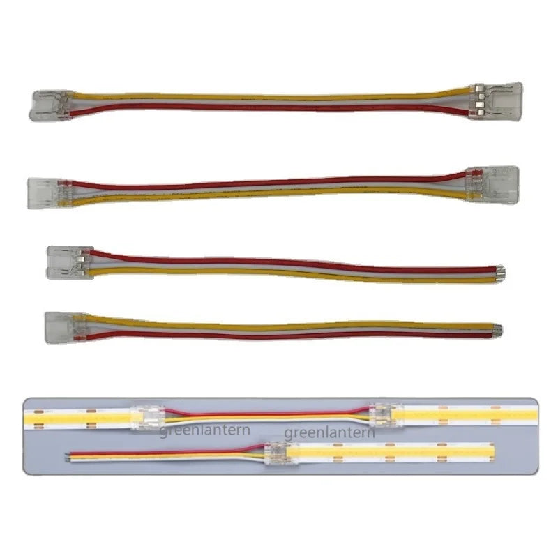 COB Connector 3PIN 8mm 10mm Non-waterproof Free Welding Fast Connector CCT Dual Color RGB IC Addressable COB LED Strip Connector