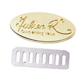 Custom Luxury Handbag Logo Plates Zinc Alloy Hats Accessory Engraved Name Tags Emblems with Safety Heavy Duty Portable Washer