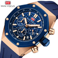 MINI FOCUS 0417 Men Watches Multifunctional Waterproof Quartz Watch Luminous Sport Watch Luxury Silicone Strap Chronograph