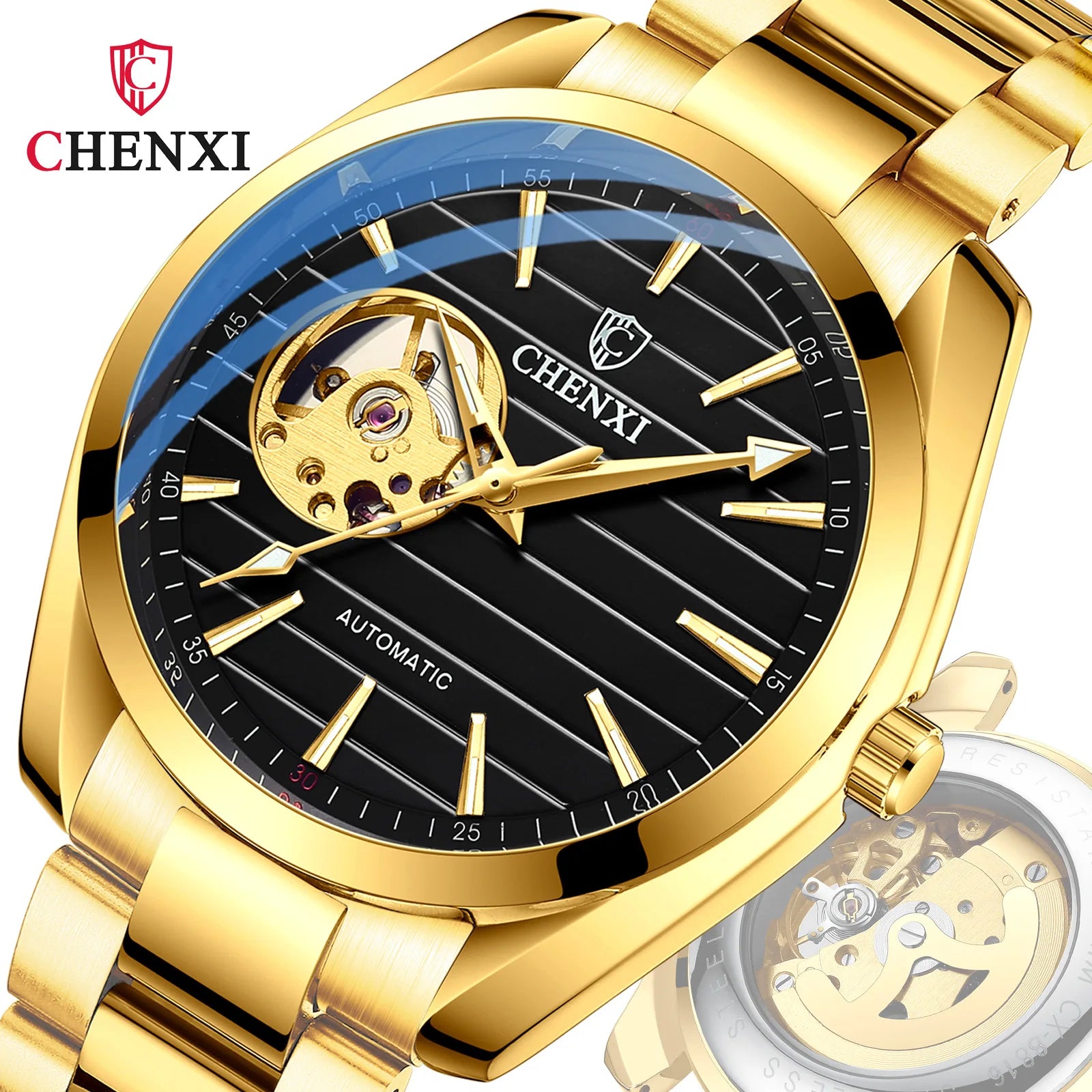 CHENXI 8806 Top Luxury New New Men Mechanical Wristwatch Sapphire Glass Automatic Watch Stainless Steel Waterproof Watches