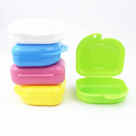 Portable False Tooth Denture Box Dental Retainer Holder Solid Orthodontic Retainer case