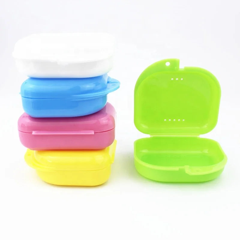 Portable False Tooth Denture Box Dental Retainer Holder Solid Orthodontic Retainer case