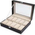 PU Leather Velvet 10 Slots Watch Box High Quality Luxury Black Watches Case Box Storage Watches