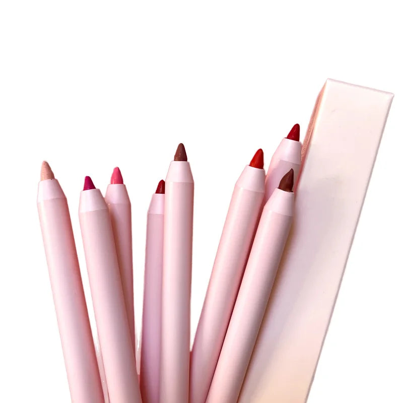 Wholesale Retractable Longwear Rich Creamy Waterproof Pink Lipliner Logo Vegan Liquid Lip Liner Pencil Stick