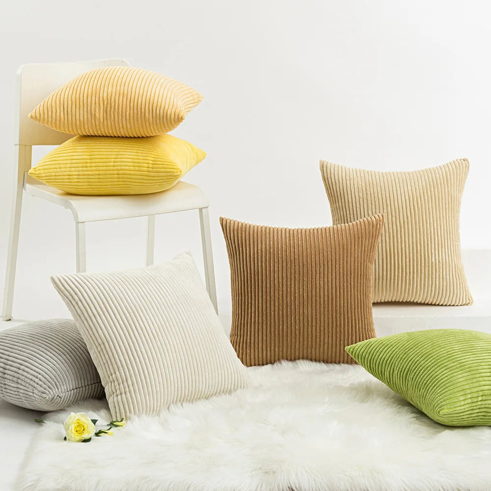 Hot Sale Decorative Corduroy Cushion Cover 18 X 18 Inch Throw Pillow Covers