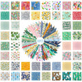 50 Pieces Eco-Friendly Durable Floral Styles Cotton Cloth Patchwork Squares Quilting Fabric Bundles for DIY Crafting Hand Sewing