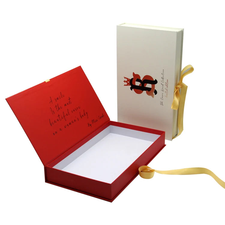 Luxury Paper Gold Wedding Gift Box Set with Matt Lamination and Embossing Packaging for Wedding Socks Featuring Sponge Liner