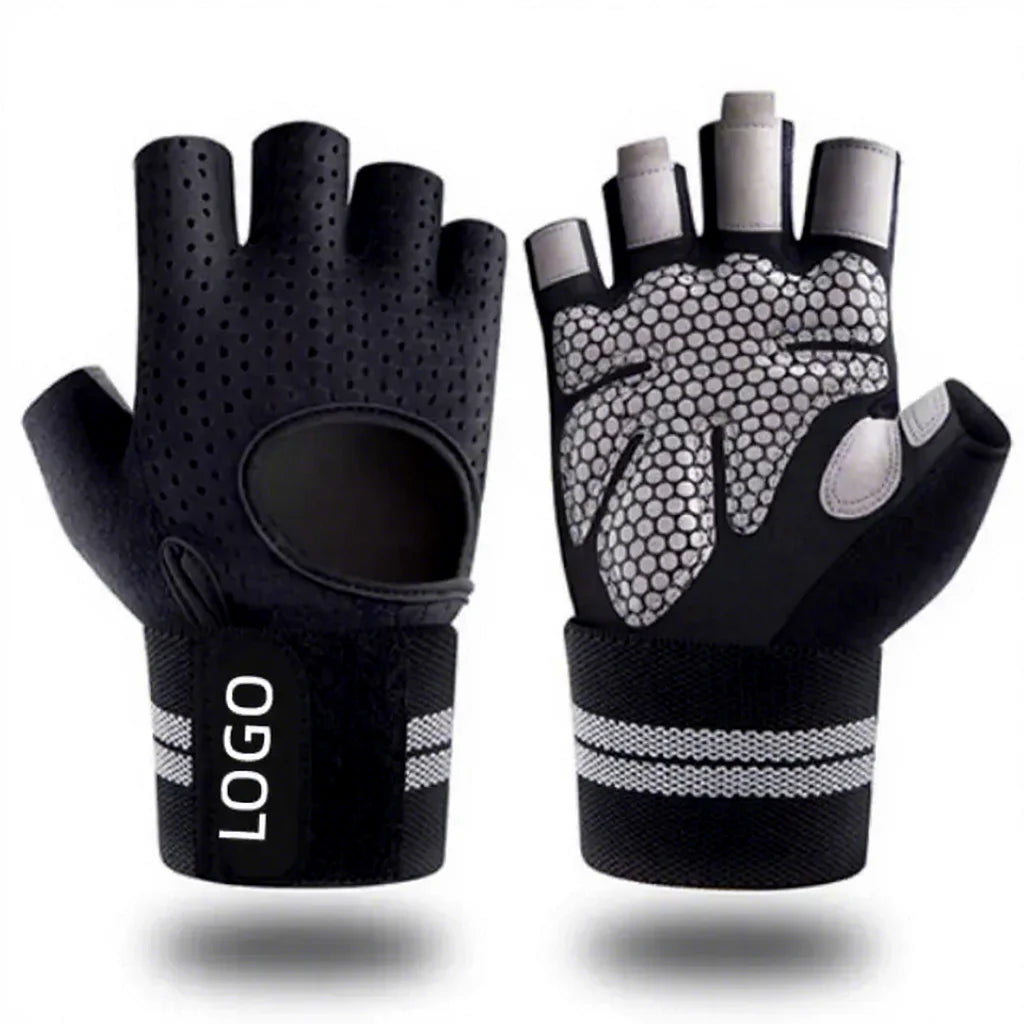 Fitness Half Finger Sports Gloves With Adjustable Wrist Wrap Workout Weight Lifting Gym Gloves