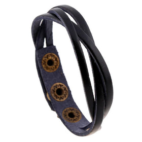 New Couple Family Memorial Gift Handmade Braided Snap Bracelet Fashion Multi-color Optional Cowhide Bracelet Gifts for Women
