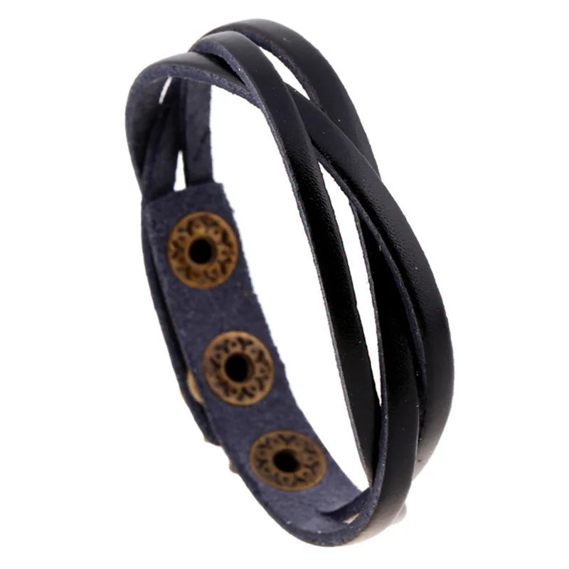 New Couple Family Memorial Gift Handmade Braided Snap Bracelet Fashion Multi-color Optional Cowhide Bracelet Gifts for Women