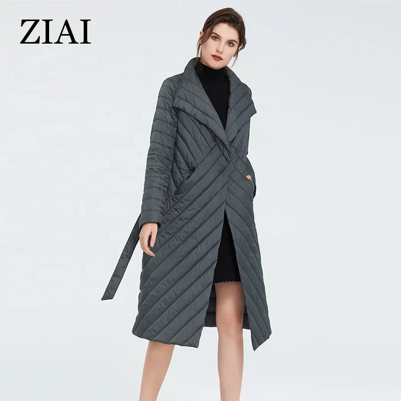 Hot Selling Padded Coat Oversize Waterproof Womens Long Black Quilted Coat
