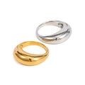 Smooth Waterproof Arc Shape Bold Ring Punk Jewelry Stainless Steel Chunky Finger Ring