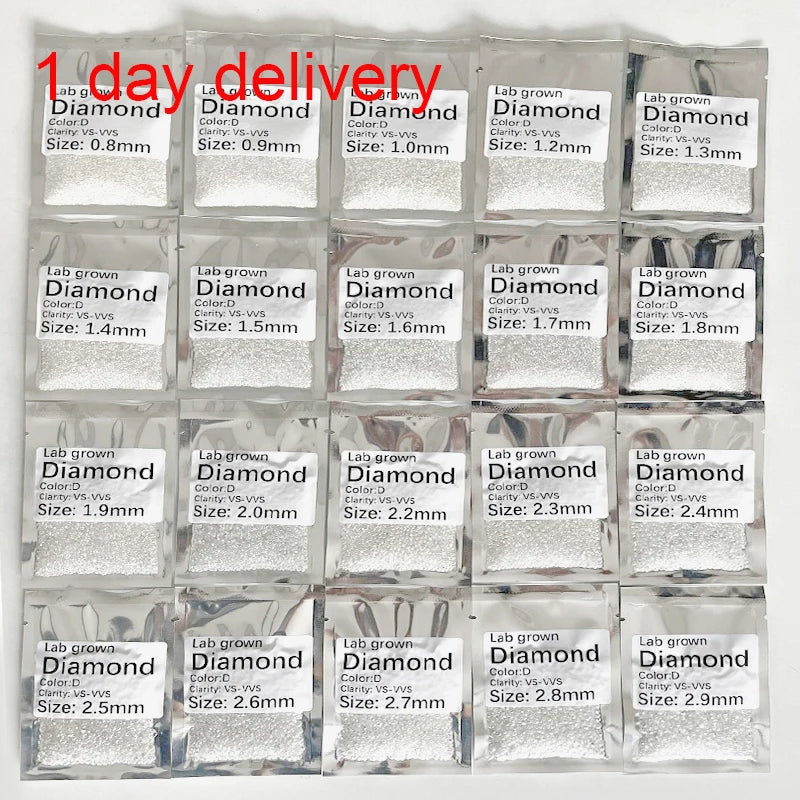 Starsgem Small Diamant Hpht  Lab Grown Diamante Vs Clarity DEF Clear Round 0.9-3.0mm Melee Lab Diamonds