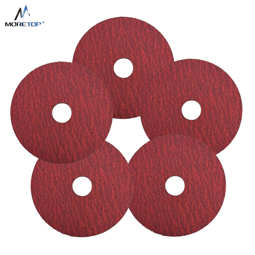 MORETOP 115mm 6 Inch High Hardness Hook and Loop Sanding Polishing Disc 120 Grit Round Sand Paper Customizable OEM Supported
