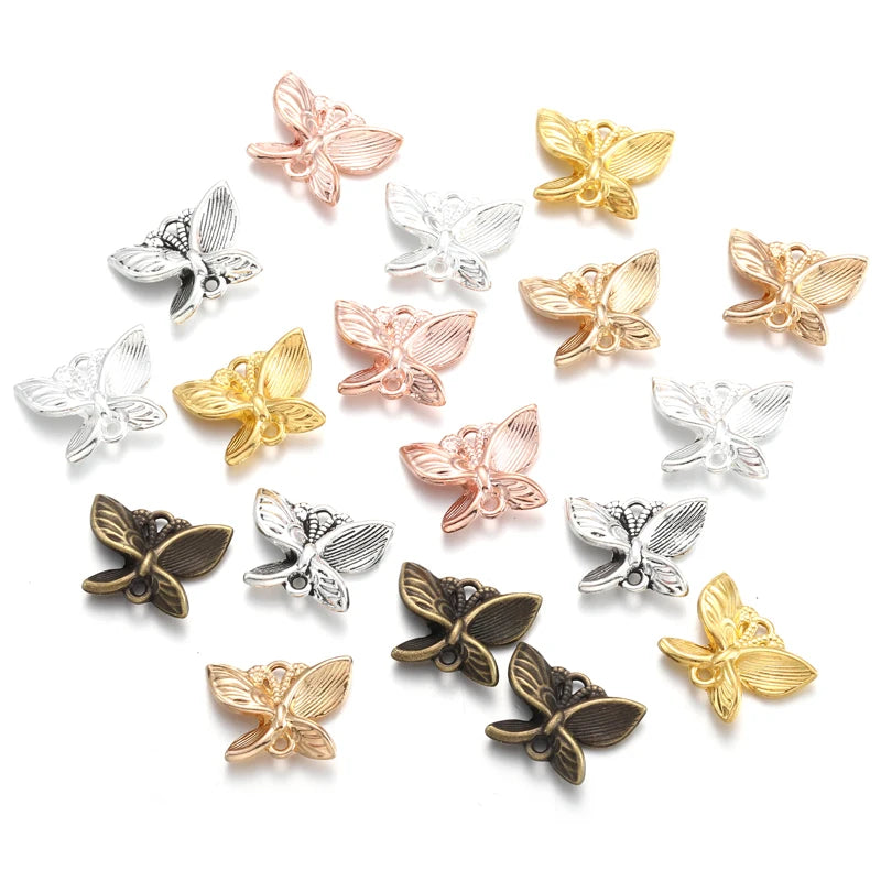 6 Colors butterfly Charms for Bracelets Necklace Pendant DIY Handmade Jewelry Making Accessories 18*13mm D2145