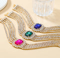 Luxury Multilayer Rhinestone Big Crystal square Choker Necklace for Women Luxury Party Wedding Necklace Fashion Jewelry