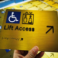 Customized ADA Metal Brushed Plaque Stainless Steel Door Braille Sign Catering Equipment for Hotel