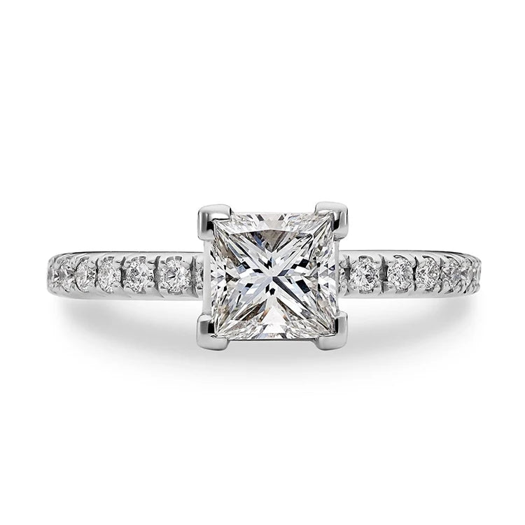 SGARIT Personalized Jewelry IGI Certified 14K White Gold VS D 2CT Princess Cut Lab Grown Diamond Ladies Wedding Ring