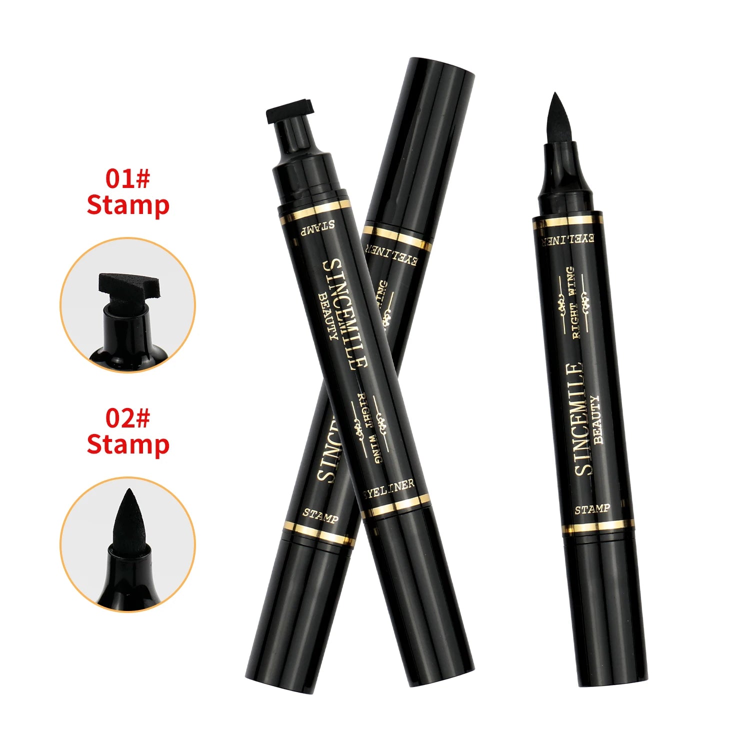 Private Label Double Head Wing Stamp Waterproof Seal Water Activation Eyeliner Fast Dry Liquid Adhesive for Eye Makeup
