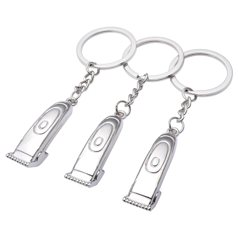 Custom Logo Hair Salon Chain Combs Scissors Pendant Keychain Metal Charm for Hairdresser Barber Hair Stylist Perfect Gift Idea