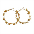 Trendy C-shaped Earrings with Golden Butterflies for New Designed Big Loop Earrings