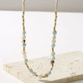 Colorful Natural Stone Pearl Beads Chain Choker Necklace 18K PVD Gold Plated Stainless Steel Necklaces Jewelry for Women Low MOQ