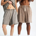 OEM 400 Gsm Summer Vintage Sun Faded Oversize Short Pants Set Custom LOGO Men Cotton Acid Wash Rip Distressed Baggy Sweat Shorts