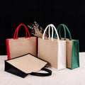 Custom Travel Jute Hemp Bag Eco Friendly Plain Natural Carry Jute Grocery Bags for Gift